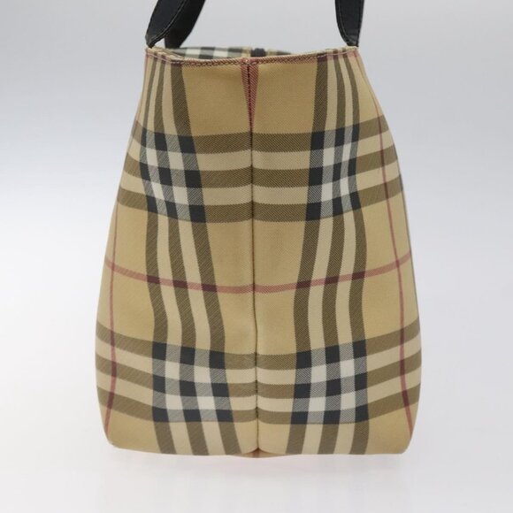 BURBERRY Nova Check Tote Bag PVC Beige Silver Auth - Picture 5 of 16